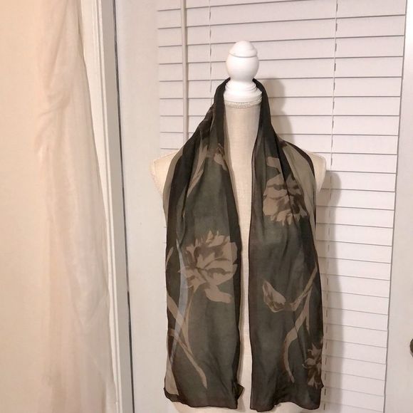 Écharpe Femme Imprimé Floral Marron, Crème Et Rose - Neuf Sans étiquette (NWOT)